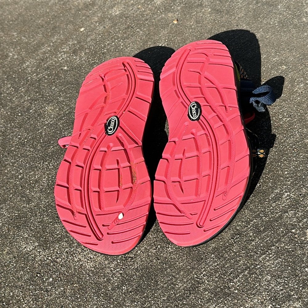 Chaco ZX/2 Hiking Sandals Strappy Waterproof Lightweight ~ Navy Blue/Orange/Pink - Picture 9 of 10